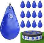 12 Pack Pool Cover Weights with Hooks, Thick PVC Leakproof Swimming Pool Cover Hanging Bags, Antifreezing Winter Tarp Weights Bag for Above Ground Pool Cover