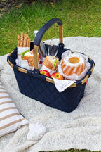 reisenthel carrybag rhombus midnight gold - Sturdy shopping basket with plenty of storage space and practical inner pocket - Elegant and water-repellent design