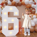 Bugame 3FT Marquee Numbers, Large Light Up Numbers for 16th 60th Birthday Decorations Warm Light for Anniversary Party Decor, Number 6