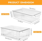 4 Pack Clear Stackable Storage Drawers, 3.95" H Easily Assemble Acrylic Organizer Bins - Multi-Use for Make up, Closet, Pantry, Bathroom, Medicine, Kitchen Cabinet & Undersink Organization