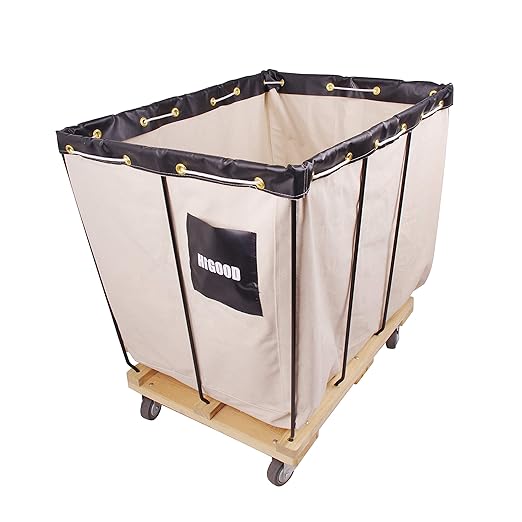 Canvas Basket Bulk Truck,Service Carts 12 Bushel Knock Down Truck, 15.0 cu. ft, 600 lb, 36" L X 26" W X 34" H Capacity