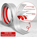 Flexible Wall Corner Protector Moulding Trim Peel and Stick Wall Corner Guards Edge Protector Self Adhesive Molding Trim Strip for Edge Ceiling (Silver, 0.8 in x 40 Ft)