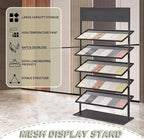 5-tier Floor Tile Display Stand, Retail Display Rack for Tile, Building Material Swatch Sample Storage Holder for Exhibition Hall Trade Show Vendor Events(Black, Height-59in)