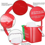 Yaomiao 4 Pcs Cleaning Bucket 3 Quart Small Sanitizing Square Bucket Detergent Pail with Measurements Spout and Handle for Home Commercial Use Restaurant Kitchen Office School (Red, Green)