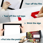8.5" x 11" Acrylic Sign Holder Wall Mount, Acrylic Wall Sign Holder With Tape,Clear Plexiglass Self-adhesive Plastic Display Frame, Door/Window Sign Holder 12 pack No Drilling