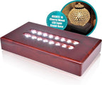 16 LED Light Base for Glass Art - Illuminated Rectangle Display Pedestal - Lighted Stand For 3D Crystal and Glass Sculptures - Adapter Plug Powered - 6.50 Inch Lighted Mirror Box (Cherry Wood)