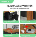 L Shaped Reception Desk with Lockable Drawer and Cable Grommets Front Desk Retail Checkout Counter Table for Salon Lobby Shop Office Reception Room Wood and Black Right 71inch/180cm