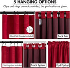MIULEE Christmas Velvet Curtains 90 Inches Long 2 Panels Set for Bedroom, Pinch Pleat Back Tab Luxury Thermal Insulated Living Room Darkening Drapes Pleated Blackout Window Curtains with Hooks, Red