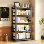 Garage Shelving Units, Heavy Duty 5-Tier Storage Shelves, Metal Adjustable Storage Rack, Steel Shelves, 2750 lbs Capacity, Industrial Shelving for Heavy Tools (Black, 24"Dx47"Wx77"H, 5-tier)