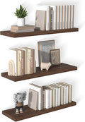 12 Inch Deep Floating Shelves for Wall 3 Pack Floating Shelfs Large Storage Space Wall Decor Display Shelf for Bathroom Living Room Bedroom Kitchen 36" W x 12" D x 1.2" H Walnut