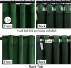 MIULEE Christmas Velvet Curtains 90 Inches Long 2 Panels Set for Bedroom, Pinch Pleat Back Tab Luxury Thermal Insulated Living Room Darkening Pleated Blackout Window Drapes with Hooks, Emerald Green