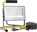 Olafus 60W LED Work Lights, 8400LM Portable Flood Light with Plug, 5000K Daylight, IP65 Waterproof Adjustable Job Site Lighting for Construction Site, Garage, Workshop, Jetty