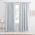 PONY DANCE White Thermal Curtains - Room Darkening Window Treatments Drapes Home Decor Rod Pocket Curtain Panels & Draperies for Kitchen Living Room, 52 x 72 inches, Greyish White, 2 Pieces