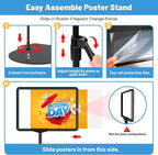 6Pack Sign Stand for Display 8.5 x 11, Adjustable Poster Stand for Table Top & Floor, Floor Standing Sign Holder, Metal Signage Stands for Business, Tradeshow, Store, Farm Display Stands