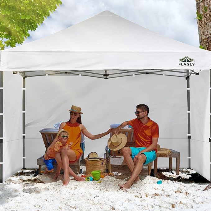 Instant Canopy Sidewalls for 10x10 Pop Up Canopy Tent, 300D Waterproof Material for Outdoor Events, Vendor Booths, and Privacy (Sidewalls Only, Canopy Not Included) (White, 10x10ft-4pcs)