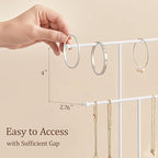 White Jewelry Holder Stand with Ceramic Tray: Small Hanging Necklace Organizer Tree for Earrings, Bracelets, Rings – Jewelry Display Hanger for Women & Girls, White