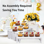 3-Tier Wooden Cupcake Stand & Display Risers, Multi-Tier Display Stand for Food, Desserts, & Collections