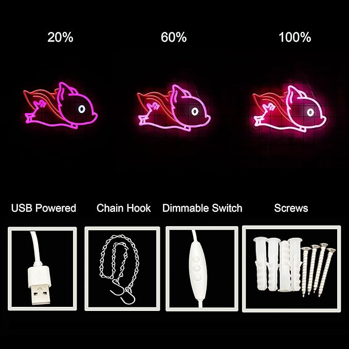 Superhero Cape Fly Pig Neon Sign Neon Pig Light Up Sign For Wall Decor Home Decor Neon Light USB Powered LED Light Up Signs Room Decor
