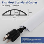 ZhiYo 3.6ft Cord Covers for Wires on Floor, Cord Hider Floor Hide Extension Cords, Soft PVC Cable Cover Cable Protector, Wire Cavity W0.62in H0.31in, White