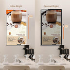 50 Inch 4K UHD 1000nits Wall Mount Digital Signage Slim Fit Frameless Commercial Display digital menu board Advertising Screen 4-32GB Android 11.0 with HDMl in
