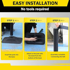 10 ft Crowd Control Stanchion Set, Crowd Control Barrier, Stanchions with Retractable Belts & Base, Retractable Stanchions, Queue Management Stanchion (4 Pack) (Black)
