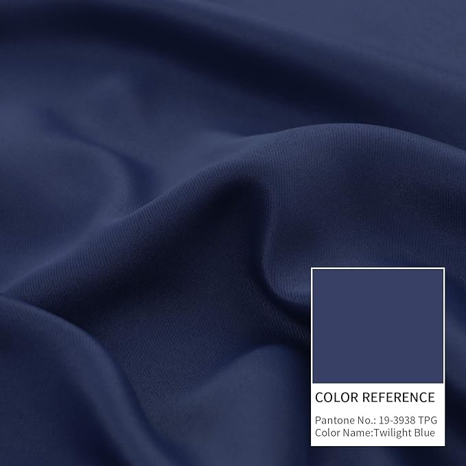 BGment Room Darkening Curtain for Sliding Door, Wide Blackout Room Divider Curtain for Living Room 96 Inch Length, Thermal Privacy Soundproof Window Drape 1 Panel, Navy, 120 Wide