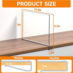 Yieach 6 Pack Clear Acrylic Shelf Divider for Closet Organization - 9.2″ Tall Closet Dividers for Wood Shelves,Cupboard,Vertical Shelf Separators in Closet for T-Shirt,Purse,Handbag,Sweater Organizer