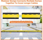 3 Channel 2 Pack Cable Protector Ramp Traffic Wire and Hose Ramp Cord Cover Heavy Duty Channels 44,000 lbs Load Capacity Cable Wire Ramps Speed Bump Driveway Cable Protective Cover