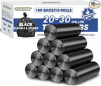 20-30 Gallon Trash Bags Black - 1.28 Mil Thick,30" x 35" Large Garbage Bags 100 Count，20+ Gallon Heavy Duty Trash Can Liners Unscented for Kitchen Home Office Commercial Outdoor