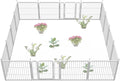 FXW Garden Fence Outdoor for The Yard – 24in(H) x 30.4ft(L) Heavy Duty Metal Animal Barrier for Dog and Rabbit, Decorative Dog Fence, 16 Panels, White