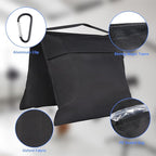 2 Pack Sand Bags, Black Sand Bags for Weight, Heavy Duty Sandbags for Umbrella Base, Photography Video Equipment, Light Tripod, Fishing Chair, Sports, Backdrop Stand, Camping, Tent