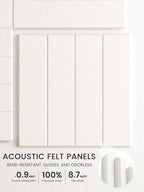 Bumusty Large Cork Board Alternative-36 x24 Felt Bulletin Board Tiles, with 30 Pushpins, 40 Adhesive Tabs, 6-Pack Slat Wall Paneling, Cork Boards for Office Push Pin Board Felt Board-Milky White
