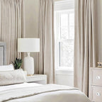 MIULEE 100% Blackout Linen Textured Curtains for Bedroom Solid Thermal Insulated Natural Grommet Room Darkening Curtains & Drapes Luxury Decor for Living Room Nursery 52 x 96 Inch (2 Panels)