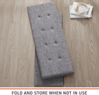 Ornavo Home 43 Inch Folding Storage Ottoman with Storage Bench, Long Large Storage Ottoman Bench, Storage Chest, Foot Rest Stool, Bedroom Bench with Storage- (Gray)