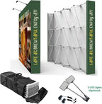 Fabric Pop Up Display Customized 7.5x7.5 FT Straight Trade Show Exhibit Booth Trade Show Backdrop Display Pop-Up Tension Fabric Displays