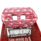 Pozico Baby Shopping Cart Cover for Baby Girl or Boy, Machine Washable/Portable with Carry Bag-Pink White Elephant