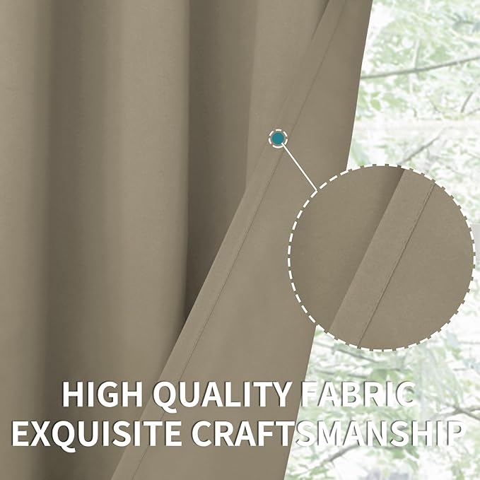 BGment Room Darkening Curtains 84 Inches Long - Grommet Thermal Insulated Drapes Window Treatment Curtains for Bedroom, 2 Panels, 42 x 84 Inch, Cocoa