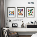 VCK 12x16 Picture Frame 5 Pack - Grey, High-End Wood Poster Frames with Tempered Glass, Display 8.5x11 Photo with Mat or 12x16 without Mat, Art Gallery-Quality, Wall Hanging, Grey