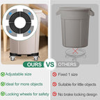 ToLanbbt Trash Can Dollies with Wheels, 15-19 in Adjustable Round Furniture Dollies Heavy Duty 440 LBS Drum Rolling Base Keg Carts for 20, 32, 44, 55 Gallon Garbage Cans, Black, 2 PCS