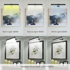 MIOBLUE Rechargeable Picture Lights with Remote,Full Metal Painting Light Display LED Battery Lamp with 3 Lighting Modes, Dimmable Dartboard Light with Timer for Paintings Potrait