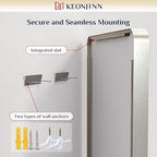 Keonjinn 60 x 28 Inch Brushed Nickel Bathroom Mirrors for Over Sink, Rounded Rectangle Silver Bathroom Vanity Mirror, Farmhouse Mirror for Wall, HD Tempered Glass, Anti-Rust Aluminum Alloy Mirror