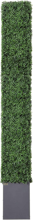AGPL Artificial Hedge Wall (38" Width* 12" Deep* 96" Height) with Dark Gray Stainless Steel Planter Box (96.00)