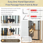 Lumizone Extra Tall Cat Gate 55.12" High Pressure Mounted Extra Wide 2025 New (17 Sizes) 1.37" Gap No Drilling Auto-Close One-Handed Operation Tall Pet Gate for Dogs(Black, 55.12" H x 42.52"-46.64" W)