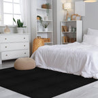 Carpet Tiles Peel and Stick 24” x 24”, Self Adhesive Soft Padded Flooring Stickers, Black Home Decor for Bedroom Living Room Office, 10 Tiles & 40 sq ft per Box