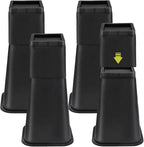4 Pack Bed Risers 12 inch Heavy Duty, Adjustable Furniture Risers Lift Height 12",8" or 4" for Table Desk Couch Sofa Cabinet Bed Frame Dorm, Square Stackable Table Leg Risers, Black