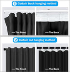 Room Divider Curtains Total Blackout Privacy Curtain Panel Room Thermal Insulated Noise Reduction Curtains for Bedroom Window Living Room Ceiling Track Curtain W 15 ft × H 9 ft Black