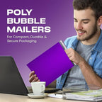 Purple Large Poly Bubble Mailers 12x15 inch | Self Seal Padded Envelopes Cushioned Bubble Mailer | Usable Size 12x15 | WaterProof | Lightweight mailing Shipping Bags | 100 Pack Bulk