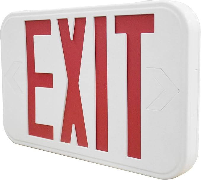 LIT-PaTH LED EXIT Sign, Emergency light with Double Face and Back Up Batteries- US Standard Red Letter Exit Lighting, UL 924 and CEC Qualified, 120-277 Voltage, 2-Pack