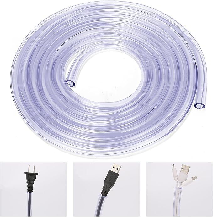 Dog and Cat Cord Protector from Pets No-Chew Solution, Pet Wire Flexible Cable Sleeve 10ft/2mm Thick, 1/2in Diameter Wire Protector Tubing for Cord, Cable Cover for USB Charger,Odorless,1Pack