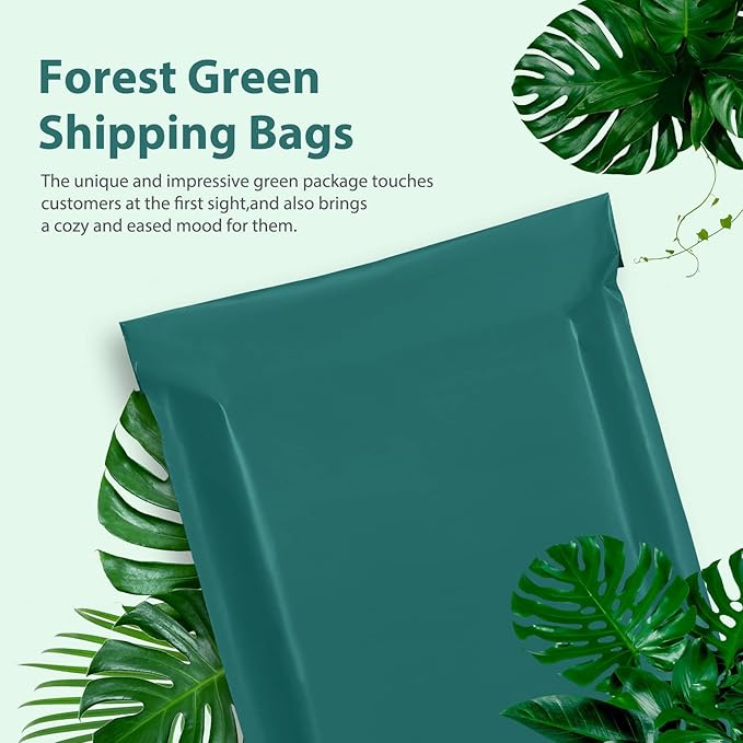 Fuxury Large Poly Mailers 19x24 Inch 100 Pcs, Waterproof Shipping Bags for Clothing, Strong Adhesive Shipping Envelopes for Small Business, Self Seal Mailers Poly Bags Mailing Bags Forest Green